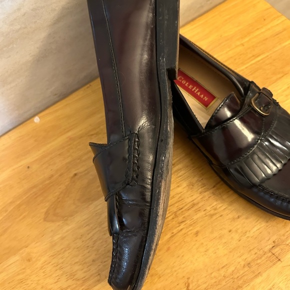 Cole Haan Kiltie Monk Strap  Brown Leather Slip-On Loafers - Picture 6 of 9